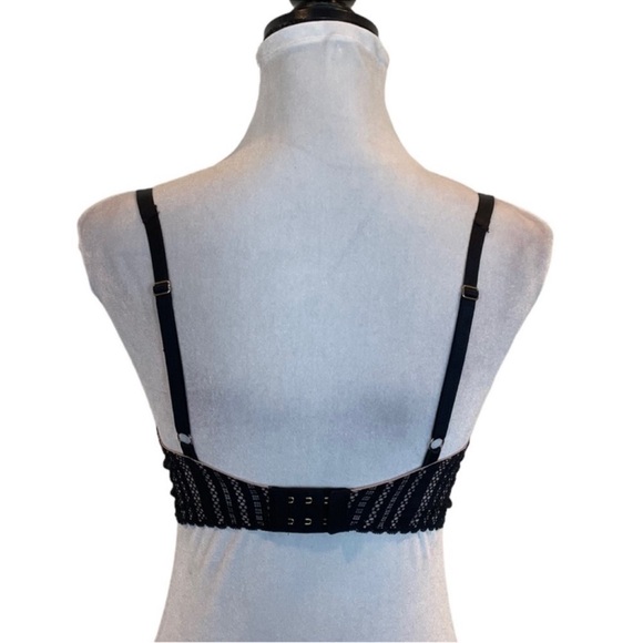 Victoria’s Secret lined plunge underwire black & pink lace lingerie bra size 34D - Picture 7 of 14